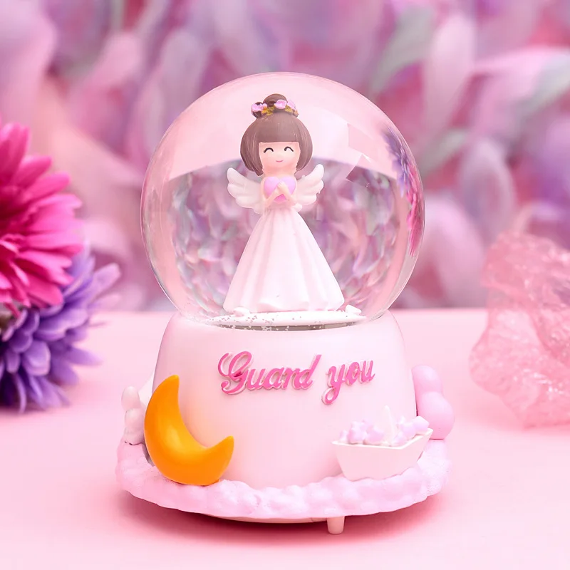 (estilo 13) Caja De Música Con Bola De Cristal Y Luz. Regalo Para El Día De San Valentín.