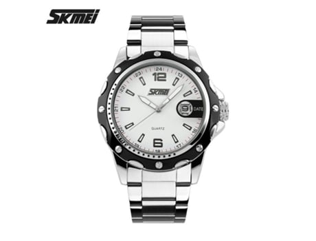 Reloj para Hombre, Relojes con Movimiento de Cuarzo a Prueba de Agua, Reloj de Pulsera analógico para Hombre, Tira de Acero, Superficie Blanca LUUC...