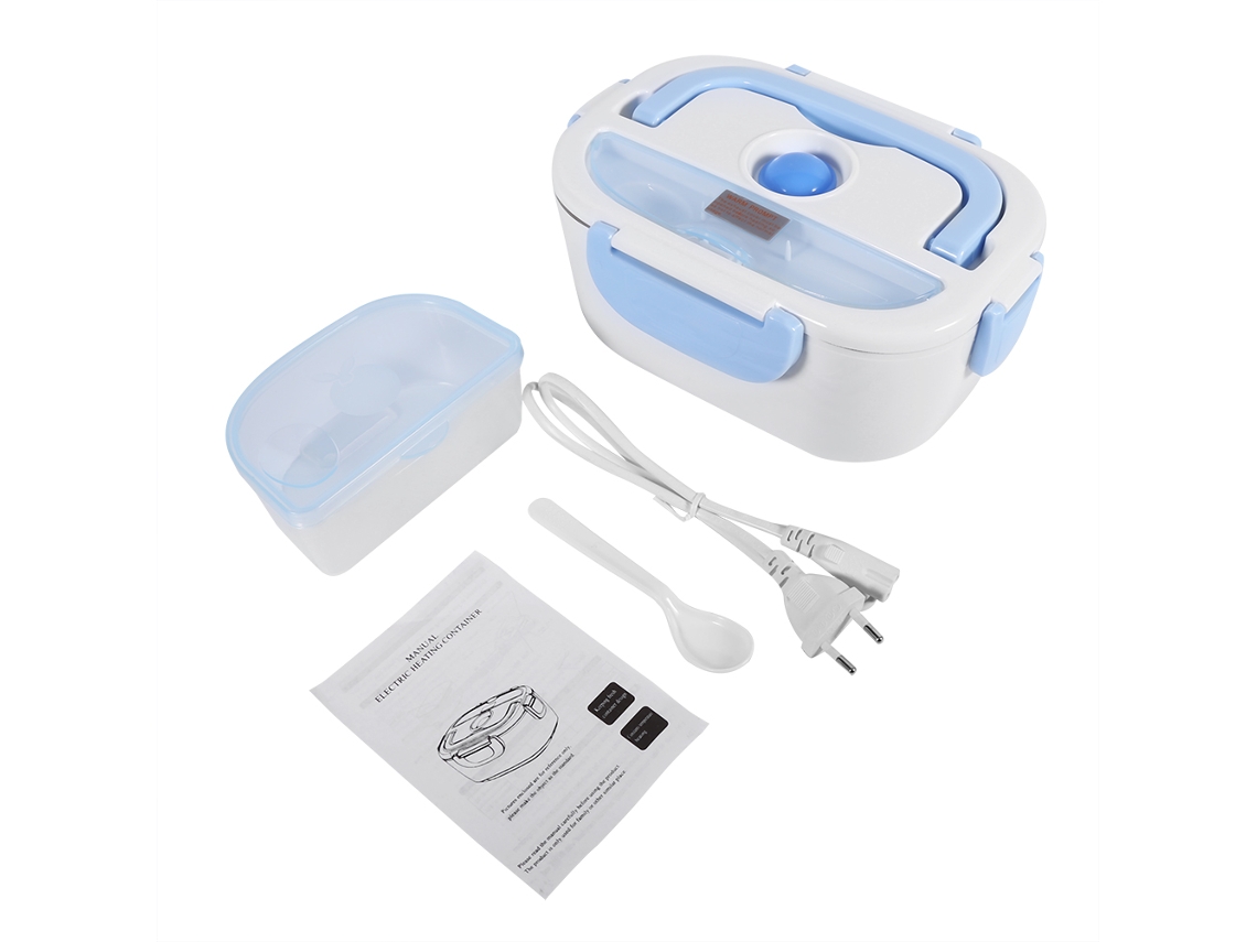 Fiambrera Eléctrica Portátil De 1,5 L De Acero Inoxidable Con Calentador Para La Escuela/oficina - Azul
