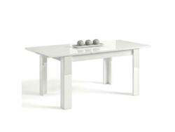 Mesa de comedor extensible 140-190x90 cm Sira Blanco Brillo 190 x 78 x 90 cm