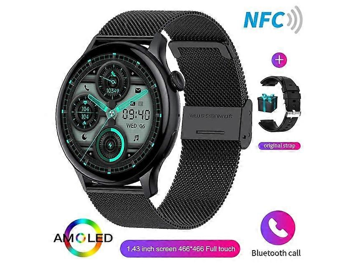 Reloj inteligente para adultos con pantalla HD de 1,43 pulgadas, visualización constante de la hora, NFC, Bluetooth, llamadas, IP68, resistente al agua, deportivo, para bicicleta eléctrica