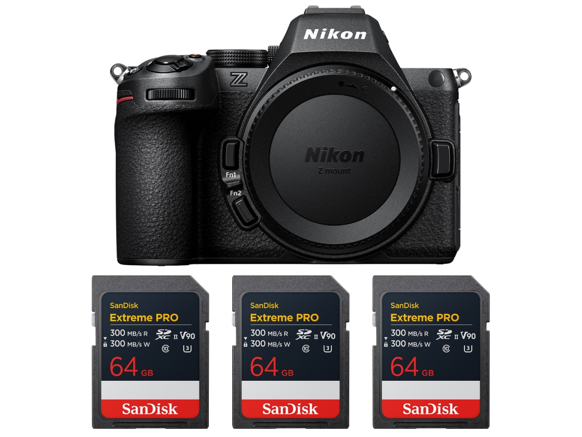 Nikon Z5 Ii + 3 Sandisk 64gb Extreme Pro Uhs-ii Sdxc + Ebook “20 Consejos Para Fotos Que Impactan”