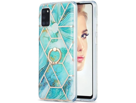 Funda Samsung Galaxy A21s HFS-HOUSE Mármol (Azul)