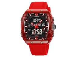 Reloj De Pulsera Electrónico Digital Luminoso E Impermeable (rojo) Elegante Para Hombre, Reloj Deportivo.