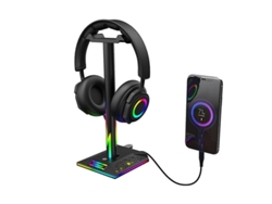 2026-soporte Para Auriculares Gaming Con Luz Rgb, Puerto Usb 2.0 Y Jack 3.5mm, Estabilidad Y Diseño Estilo Negro Yvz