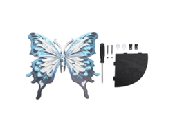 Estantería Esquinera Mariposa De Madera Aesthetic, Estante Montado En Pared Multifuncional Para Sala Y Dormitorio Azul Y Blanco