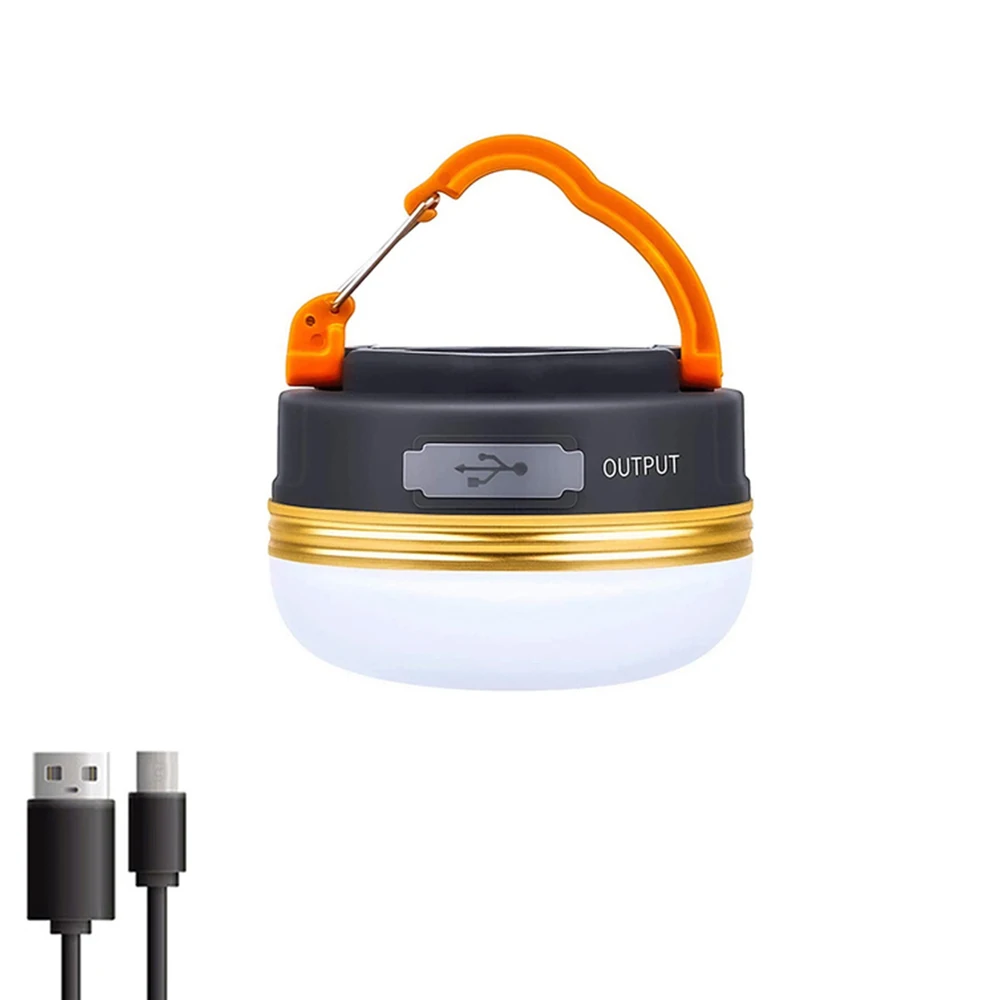 Luz LED portátil para acampar, recargable por USB, se puede colgar y también se carga con energía solar, ideal para senderismo o picnics. Aeuzwr