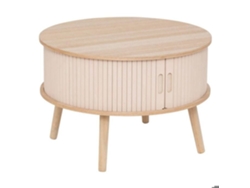 Mesa De Centro 2 Puertas Nysos Beige 60x60x40,7cm Atmosphera Creador De Interiores Beige