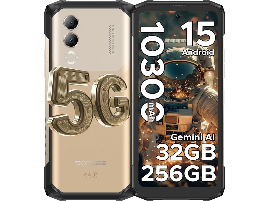 Smartphone robusto 5g Doogee Blade 20 Turbo 32gb256gb Android 15 10300mah 6,6 Dorado