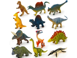 12pcs Modelos De Dinossauros Simulados Educação Brinquedos Presente Natal Crianças