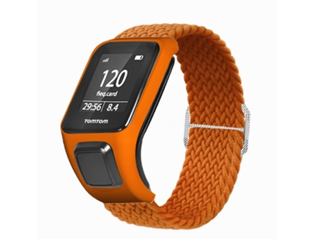 Correa de nailon tejido elástico ajustable para TomTom Runner 2/Runner 3/Spark/Adventurer - anaranjado