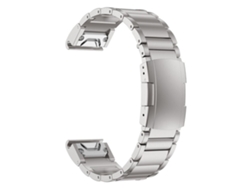 Correa de acero de titanio 3 cuentas de acero titanio 22mm liberación rápida para Garmin Descent G1/Fenix 7/6 Pro/5 Plus - plata