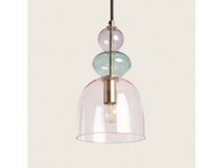 LEDKIA Lámpara Colgante Metal y Cristal Baudelaire Rosa