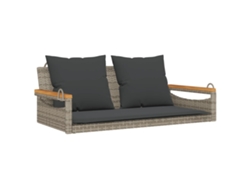 Maison Exclusive - Banco Columpio Con Cojines Ratán Sintético Gris 109x62x40 Cm