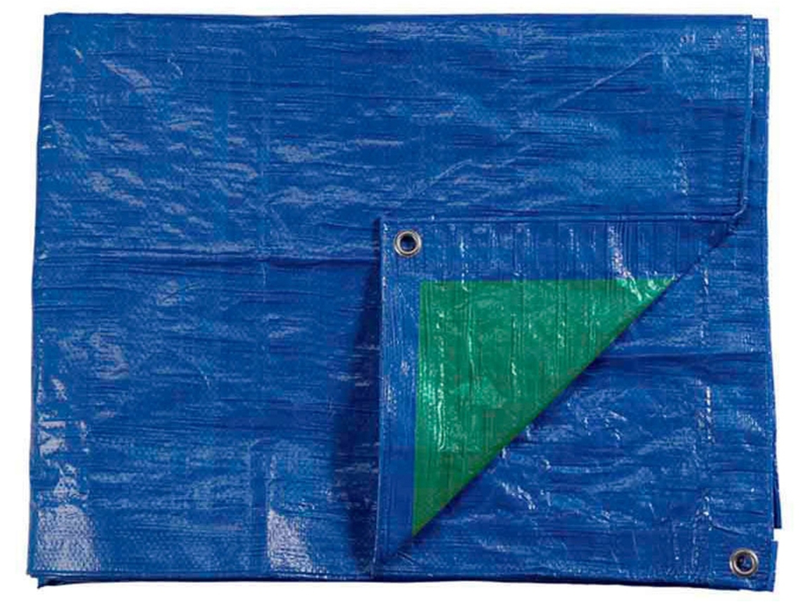 Lona Plástica 3X4 Mts Doble Cara Azul y Verde Con Ojales Metálicos densidad 90Grs  y  M2