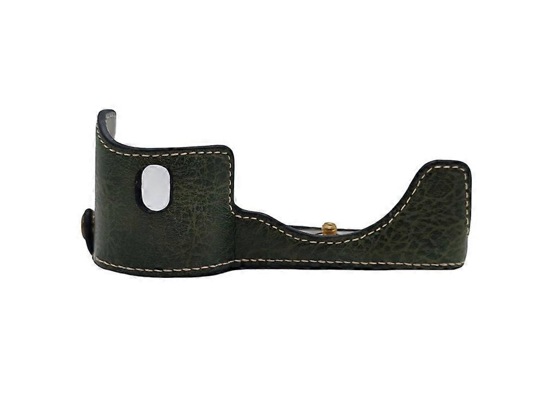Estuche de cuero sintético Facpoet de medio cuerpo para cámara Sony A7/a7r con tornillo