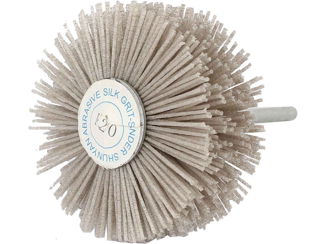 Cepillo De Amolar Con Muela Abrasiva De Grano 120, Vástago De 6 Mm Y Cabezal De 82 De Diámetro