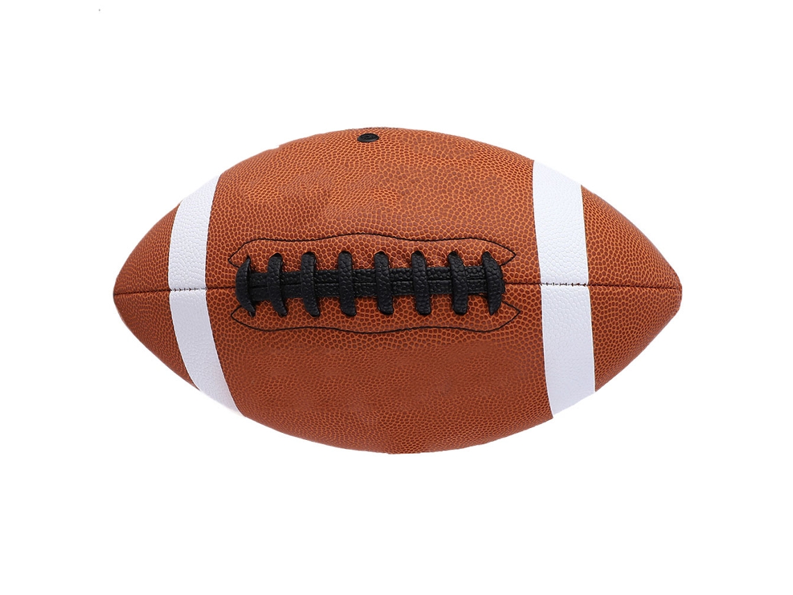 Balón de rugby de cuero sintético tamaño 9 para entrenamiento, práctica y juego en interiores y exteriores.
