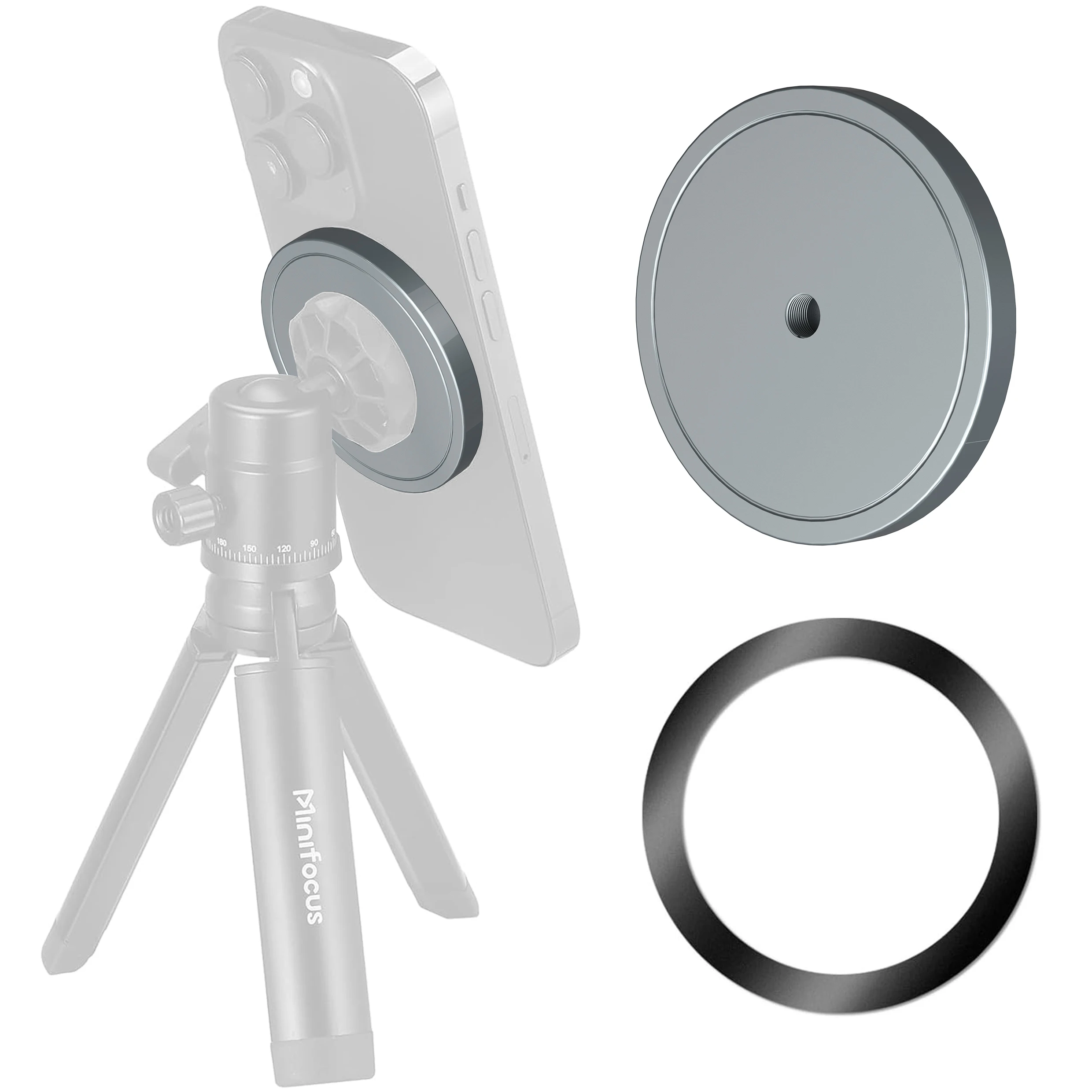Soporte MagSafe de 1/4'', ligero y compacto, adaptador de trípode magnético para iPhone 13/12 Pro-mini y funda MagSafe