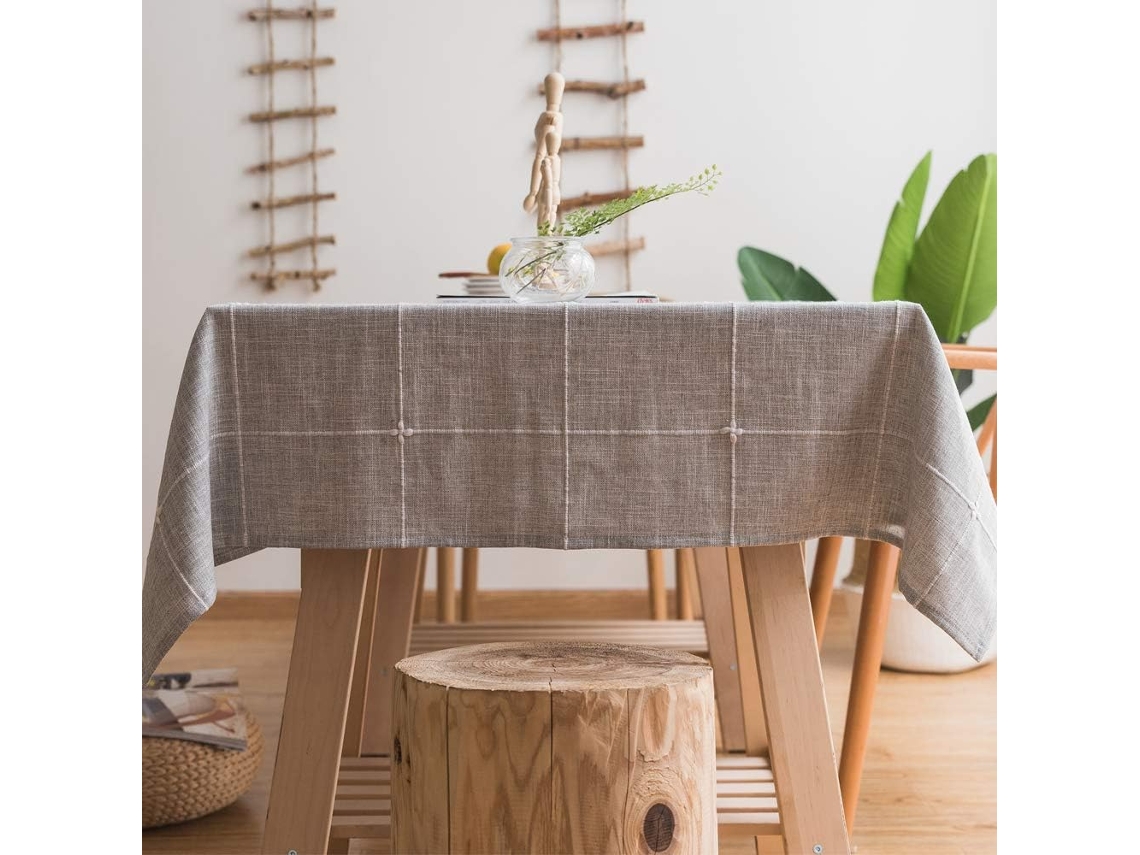 Mantel con diseño de borlas, antiarrugas, duradero, apto para patios y jardines, 135 x 135 cm, gris
