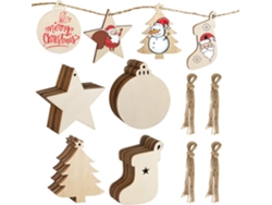 Rodajas de madera sin terminar, adornos navideños de madera para manualidades navideñas creativas, superficie lisa ideal para escribir, dibujar y pintar.