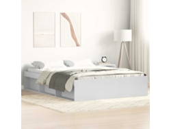 Estructura De Cama Doble Pequeña Sin Colchón Blanco 120x190 Cm