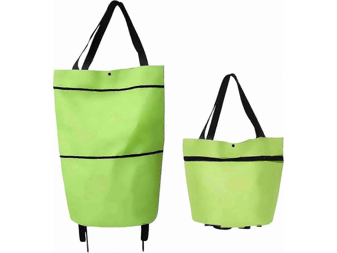 Bolsa de la compra plegable con ruedas, bolsa reutilizable para la compra, verde GOKOCO