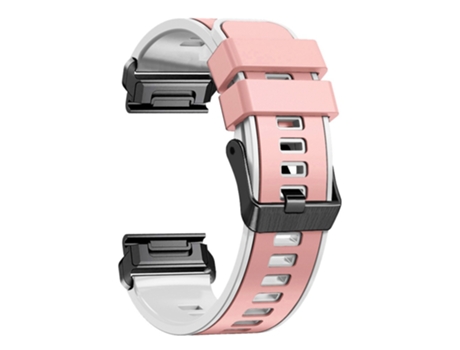 Correa de Silicona liberación rápida dos colores para Garmin Descent G1/Instinct 2 - rosa/blanco