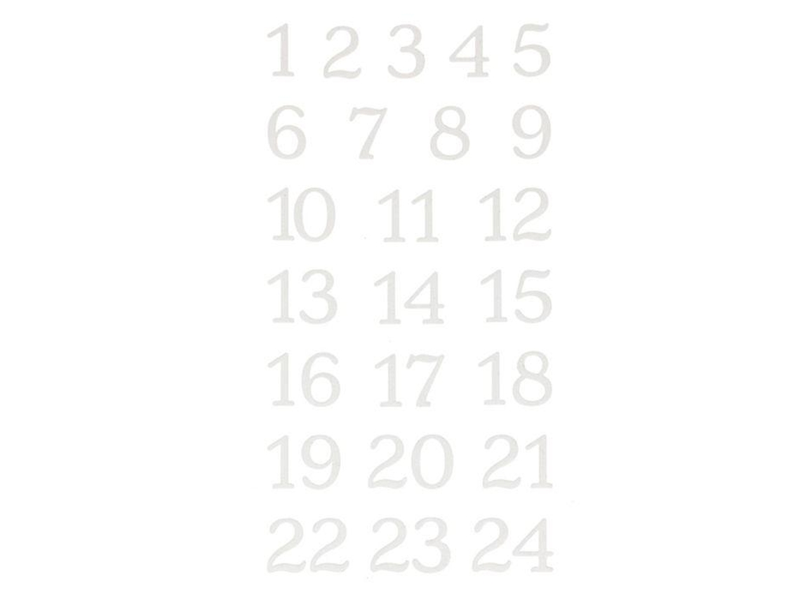 24 adesivos de números flocados - misty winter ARTEMIO