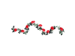 Guirnalda de rosas artificiales de seda para decoración del hogar y bodas (roja)