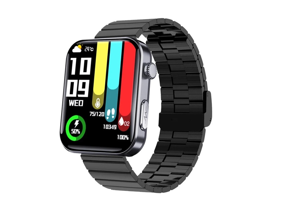 Reloj inteligente Bestvite con pantalla de 2.01 pulgadas, monitorización de ECG y múltiples funciones de salud (negro)