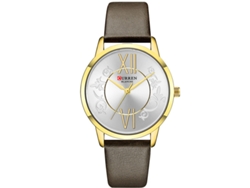 Reloj De Pulsera Para Mujer Con Correa Redonda De Cuero, Resistente Al Agua Y Con Estampado.