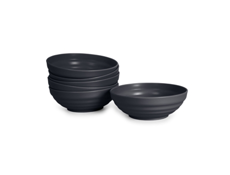 Juego de 6 Boles Plastic Forte Classic de 450 ml Reutilizables. Ideal Fiestas. Grafito