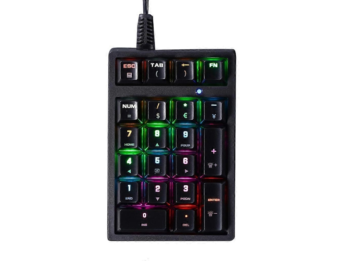 Teclado numérico ergonómico de 21 teclas con eje verde RGB para bicicletas eléctricas Ly