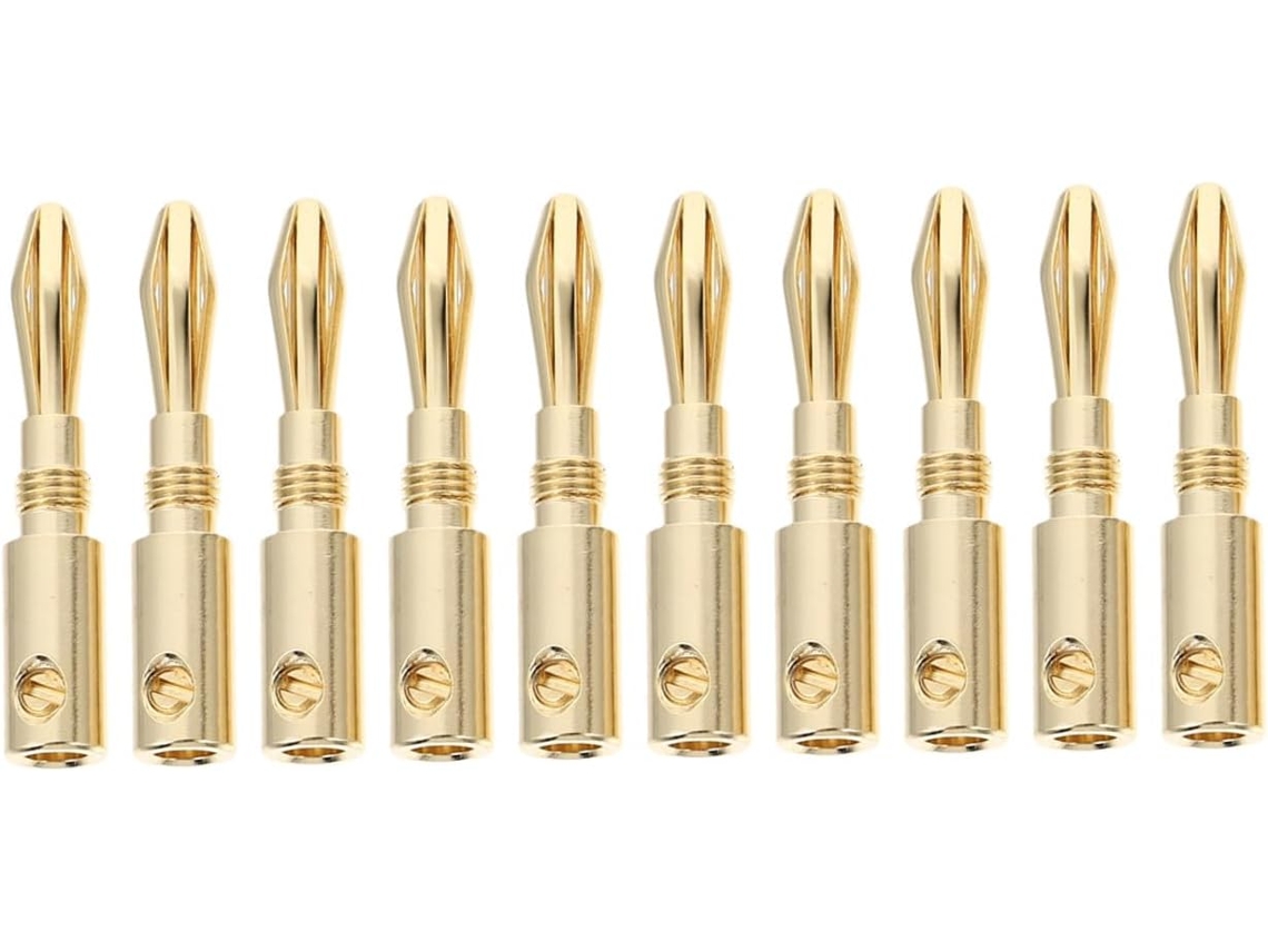 Juego De 10 Conectores Banana Chapados Para Audio, Para Cables.