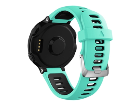 Correa de Silicona cierre rápido 22mm con hebilla plateada para Garmin Forerunner 235/230/620/630/220/735/735XT - Menta verde/negro