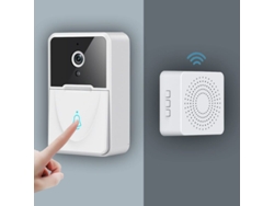 Timbre De Puerta Inteligente Wifi Hd Visión Nocturna Grabación Automática Intercomunicación Hogar Blanco