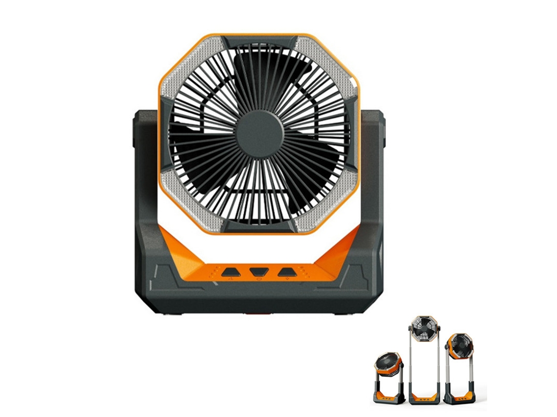 Ventilador Portátil 4 Velocidades 8000mah Led (laranja)