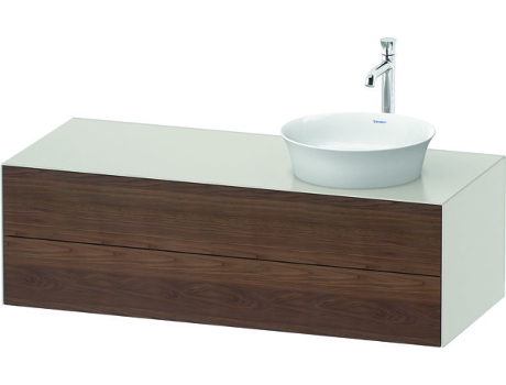 DURAVIT Tulip blanco, mueble de baño colgado en la pared, ancho 1300 x profundidad 550mm, con 2 cajones, con tecnología tip-on, WT4987R