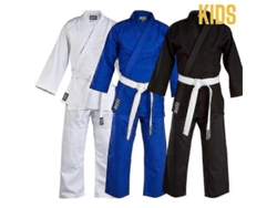 Traje De Judo Infantil Deportivo De Algodón Negro-azul Yvan130cm 350g Con Cinturón Blanco 130 Cm Azul