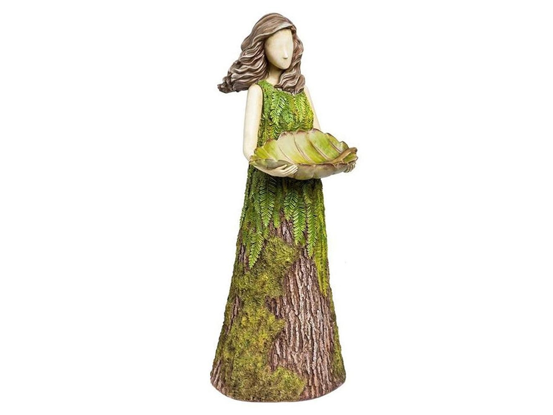 Estatua De Jardín De Hadas Con Comedero Para Pájaros, Adornos Decorativos De Resina Para Exteriores.