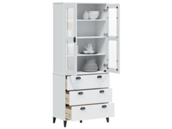 Aparador Alto Viken Madera Maciza De Pino Blanco 80x40x190 Cm