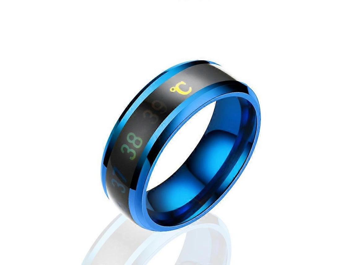 Anillo de temperatura inteligente de acero inoxidable, anillo personalizado para parejas con indicador de temperatura, talla 11 Nostalgia88