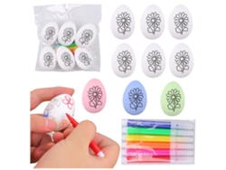 Huevos de Pascua de poliestireno expandido para rotuladores de pintura con estampado floral, 6 piezas.