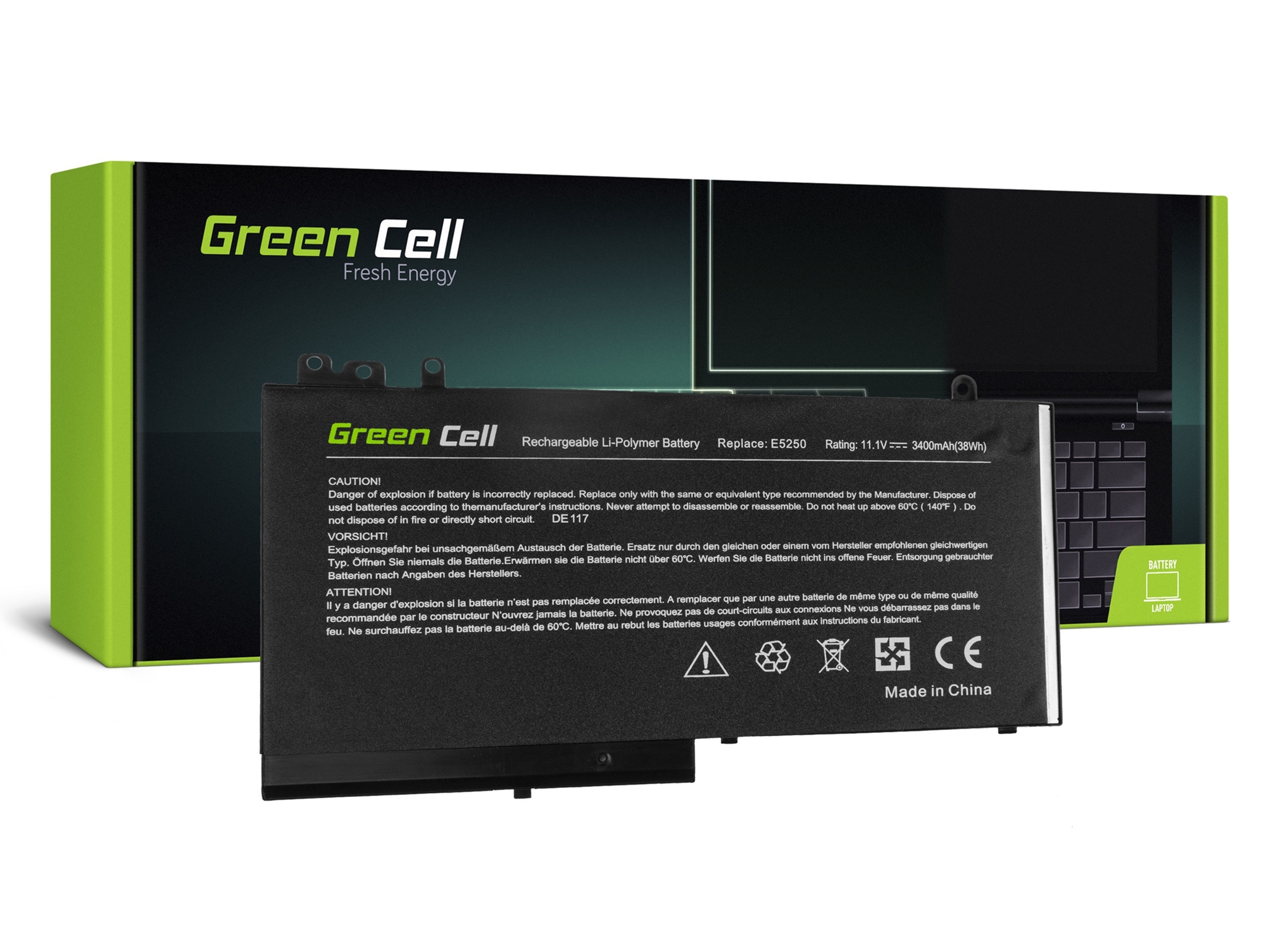 Batería para Portátil Green Cell Dell Latitude E5250 3150 3160 E5270 5250 5270