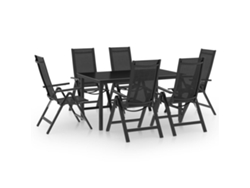 7 Piezas Conjunto De Jantar Para Jardim Aluminio Antracita Dkd Home Decor