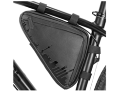 Bolsa de bicicleta con marco triangular, bolsa de bicicleta triangular con dos bolsillos laterales, 1,5 l, color negro Gusshious