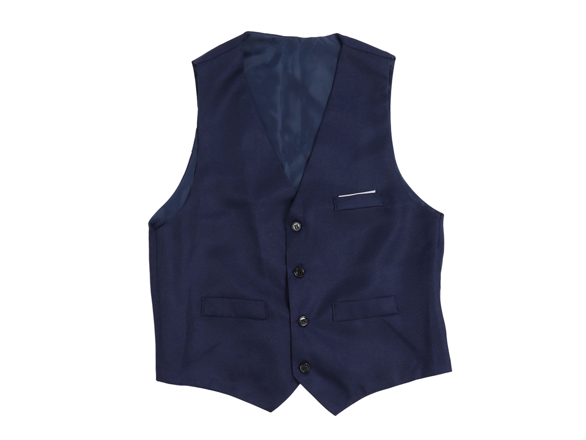 Chaleco Sin Mangas Formal De Estilo Coreano Para Hombre, Ideal Para El Trabajo Y El Uso Diario, Azul Oscuro, Talla 3xl
