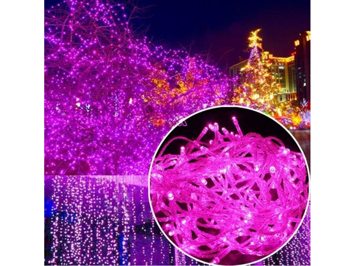Guirnalda De Luces De 1000 Led (100 M): Iluminación Para Carnaval, Bodas, Áreas Exteriores, Jardines E Interiores (rosa)