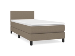 Maison Exclusive - Cama Box Spring Con Colchón Tela Gris Taupe 100x200 Cm